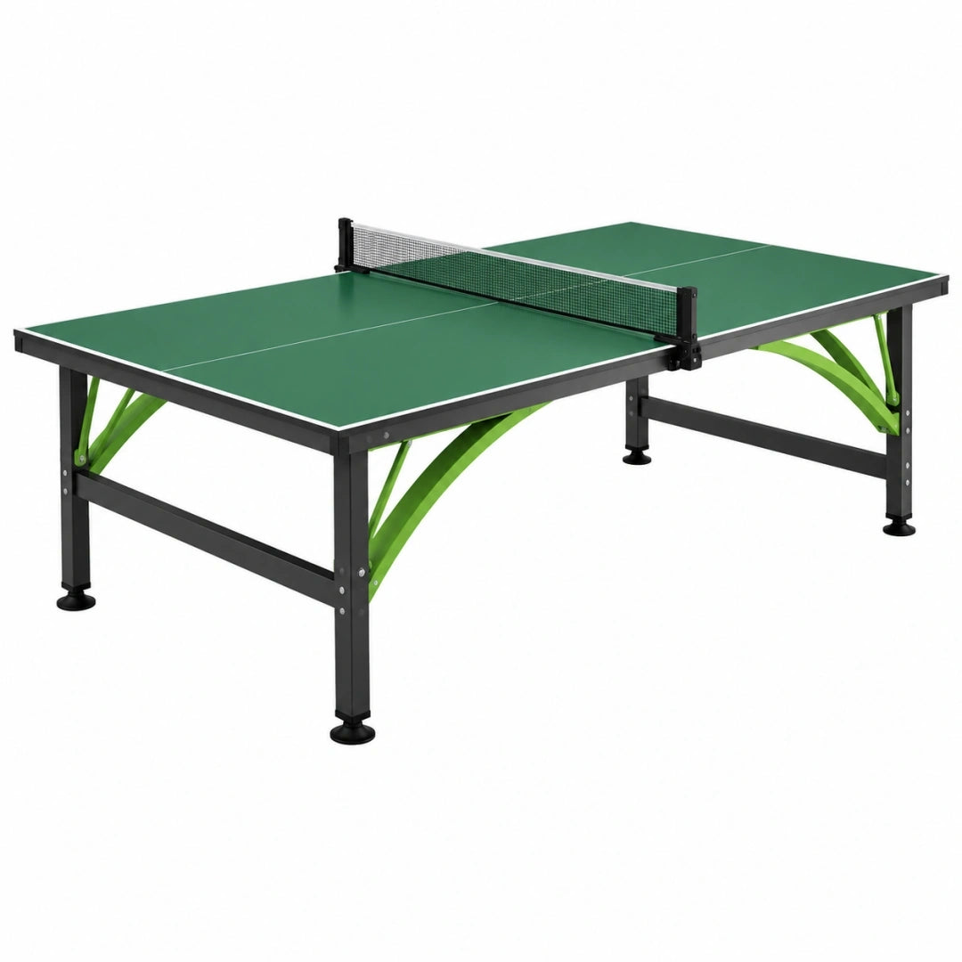 Mesa de tenis de mesa 274 x 152.5 x 76 cm verde con estructura de acero para interior