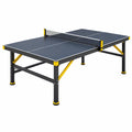 Mesa de tenis de mesa 274 x 152.5 x 76 cm negra y amarilla con estructura metálica para interior